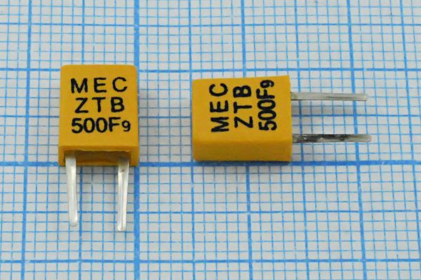 Кварцевый резонатор 0,5 МГц - 500 C07x4x09P2 ZTB500F 9 2P-2 (MEC ZTB 500F9)