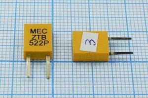 Кварцевый резонатор 0,522 МГц - 522 C07x4x09P2 ZTB522P 2P Кварцевый резонатор 0,522 МГц - 522 C07x4x09P2 ZTB522P 2P