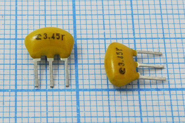 Кварцевый резонатор 3,45 МГц - 3450 C09x5x07P3 ZTT3,45MG 3P (3.45r)