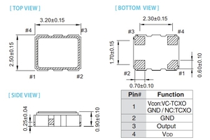 Кварцевый генератор 30 МГц - 30000 VCTCXO SMD03225C4 SIN 3В TXEAADSANF Taitien