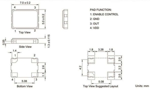 Кварцевый генератор 3.579545 МГц - 3579.545 SMD07050C4 CM 3.3В EAS7050XO EASCERA