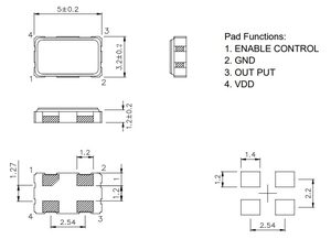 Кварцевый генератор 1.8432 M - 1843.2 EAS5032XO EASCERA