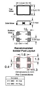 Кварцевый генератор 10MHz SMD3225-4P FT3HNBPK10.0-T1 TCXO