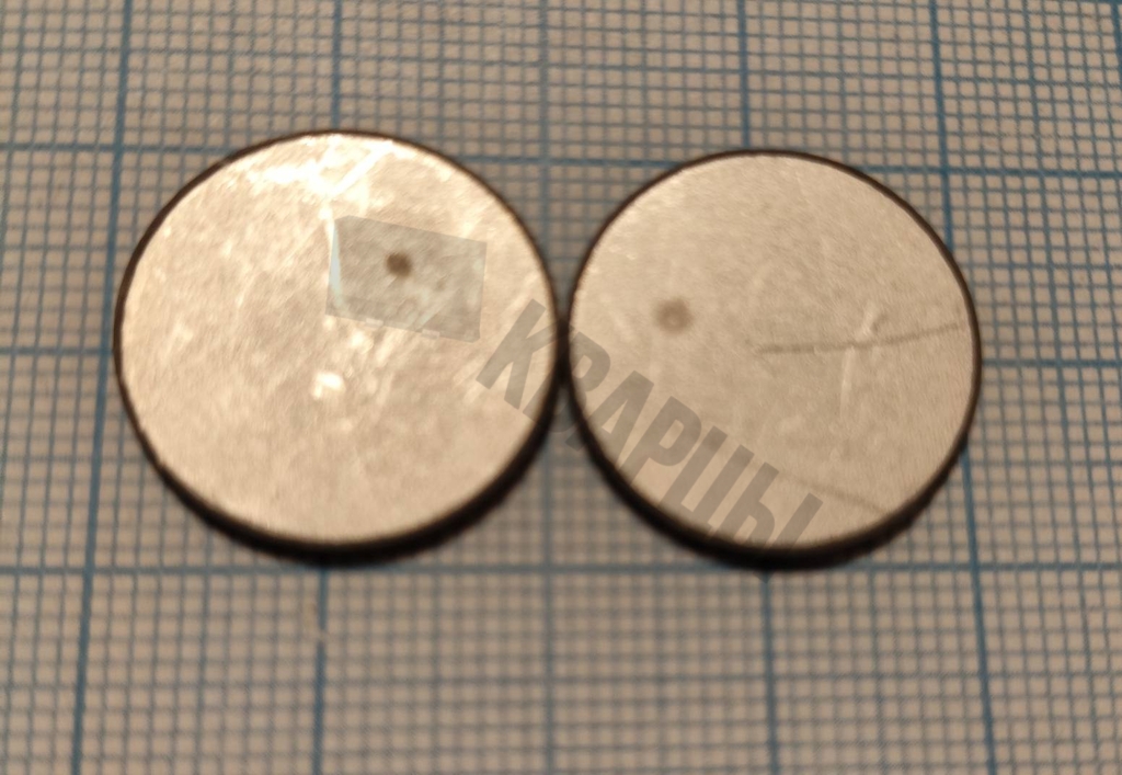 Ультразвуковой пьезоэлемент из пьезокерамики d20x1,5мм ДИСК ЦТБС-3