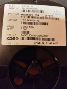 Кварцевый резонатор 25 МГц - 25000 SMD01612C4 12 10 /50/-40~125C SMD1612 1Г DSX1612S