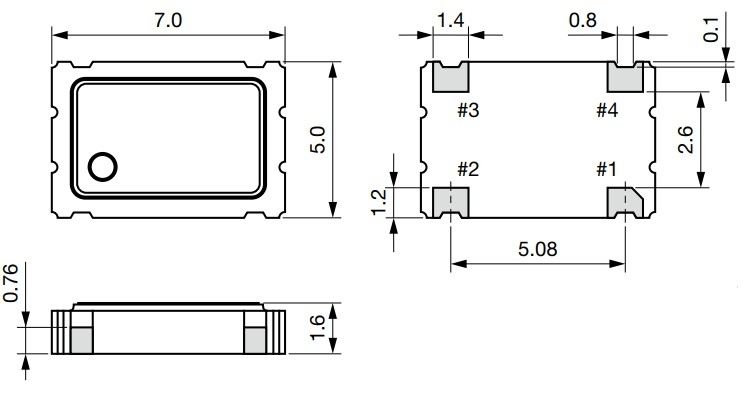 Кварцевый генератор 25000 КГц - KC7050A25.000C36E00 07-05 3.3В CMOS 15pf 45 55% Kuocera