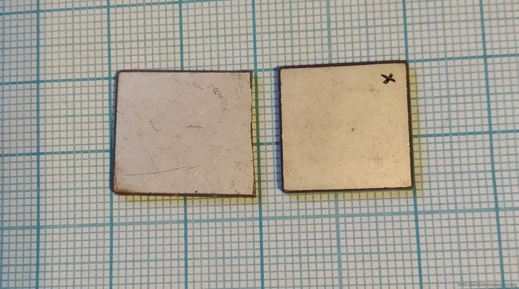 Ультразвуковой пьезоэлемент из пьезокерамики 18x18x0,7мм Пластина ЦТС-19