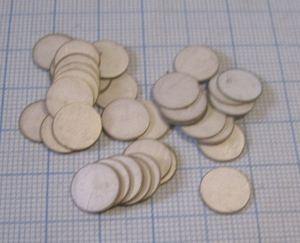 Ультразвуковой пьезоэлемент из пьезокерамики d10x0,36 мм ДИСК ЦТС-19