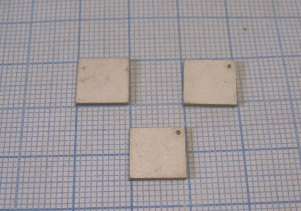 Ультразвуковой пьезоэлемент из пьезокерамики 10x10x0,5мм ЦТС-19 Пластина