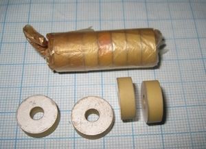Ультразвуковой пьезоэлемент из пьезокерамики 14xd4.5x5мм КОЛЬЦО ЦТС-19