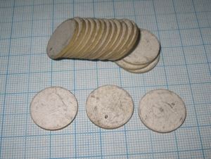 Ультразвуковой пьезоэлемент из пьезокерамики d20x1,5мм ДИСК ЦТС-19