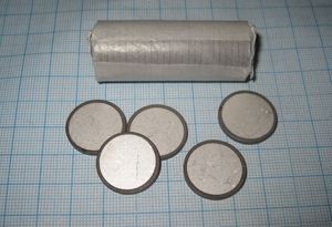 Ультразвуковой пьезоэлемент из пьезокерамики d20x2мм ДИСК ЦТБС-3