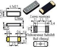 Кварцевый резонатор 0,032768 МГц - 32,768 SMD04115C2 12,5 DST410 1Г