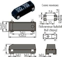 Кварцевый резонатор 0,042496 МГц - 42,496 SMD09034P4 DMX-26 1Г (D4671D9) Кварцевый резонатор 0,042496 МГц - 42,496 SMD09034P4 DMX-26 1Г (D4671D9)