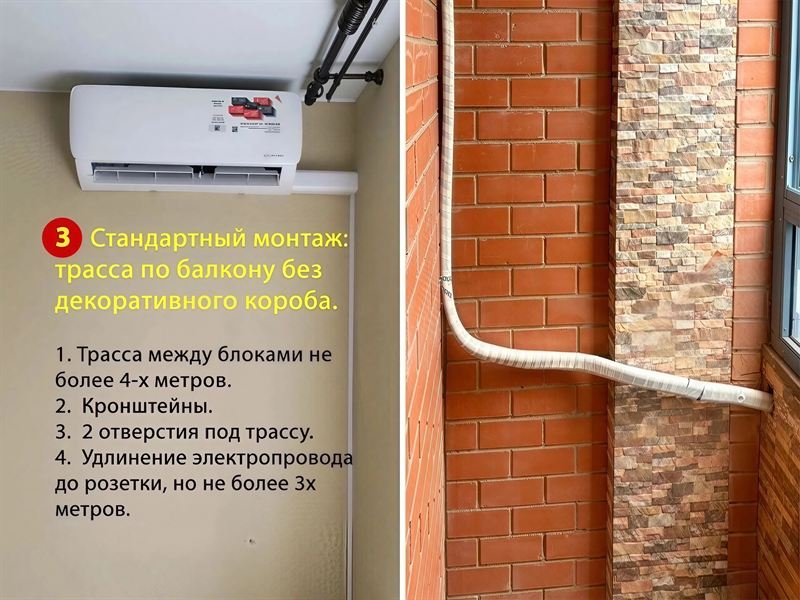 Стандартный монтаж через балкон/лоджию